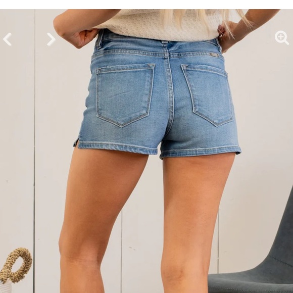 KanCan High Rise Button Fly Shorts Stone Medium Wash 28 - Picture 4 of 10